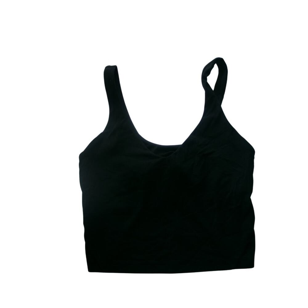 Lululemon Black Longline Sports Bra Tank Top Womens Size 6 Yoga Workout